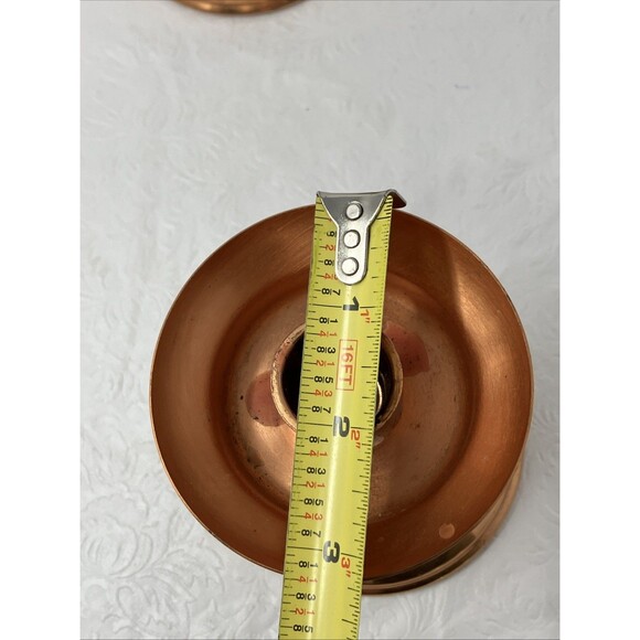 2 CopperCraft Guild Copper & Wood Taper Candle Holders Made in USA Vintage MCM - Picture 4 of 11